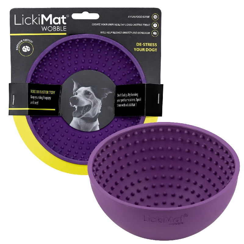 - How to clean pet toysPurple LickiMat Wobble Lick Bowl