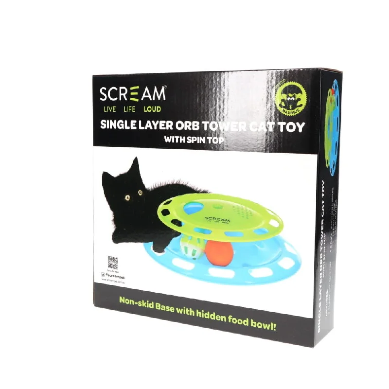 - Brand XX cat toy selectionsPrestige Pets Scream Single Layer Orb Tower Cat Toy Blue