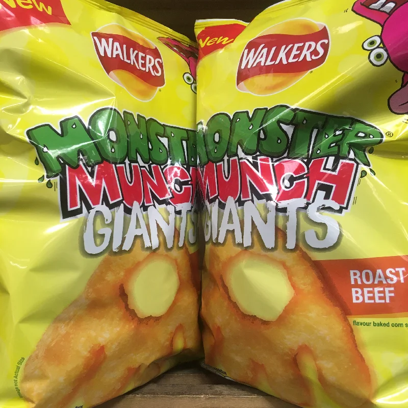  -Splash-proof food bowl AND Anti-choking slow food bowl4x Monster Munch Giants Roast Beef Sharing Bags (4x85g)