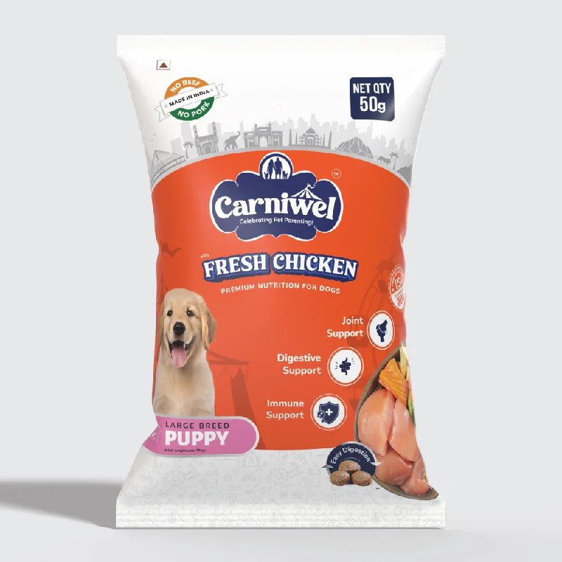 - Car dog seat beltCarniwel Fresh Chicken Kibble Large Breed Puppy Dog Dry Food (50g) - Car dog seat beltCarniwel Fresh Chicken Kibble Large Breed Puppy Dog Dry Food (50g)