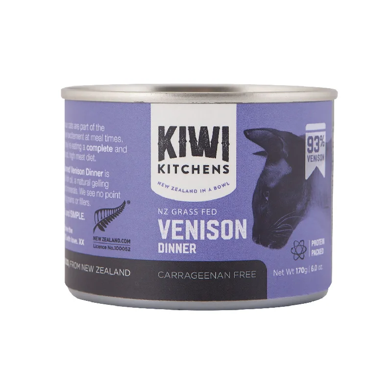    - Outdoor cat food  Kiwi Kitchens Venison Dinner Adult Wet Cat Food