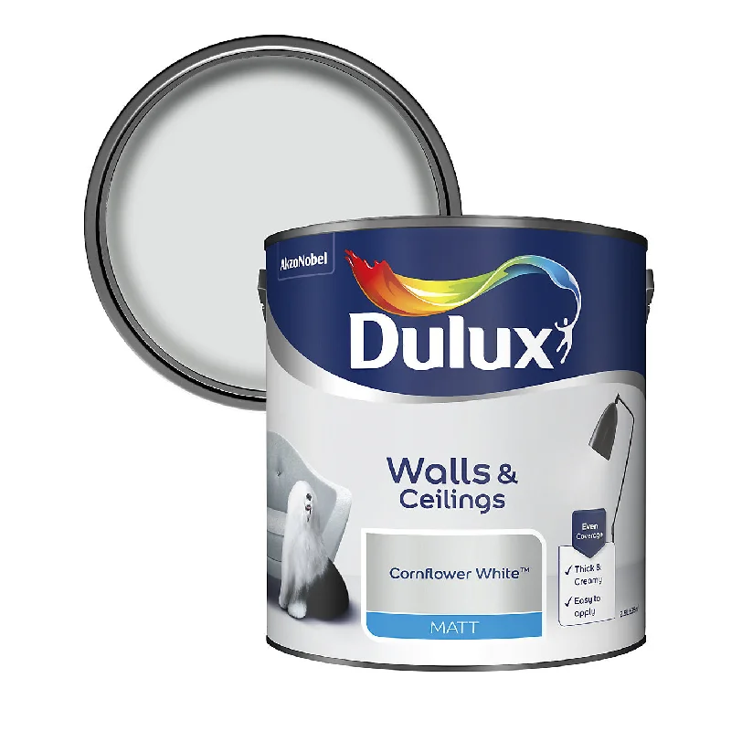 - Pet stroller can be taken on the planeDulux Matt Emulsion Paint For Walls And Ceilings - Cornflower White 2.5 Litres