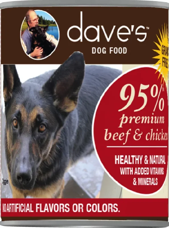 - Organic cotton dog bibsDave’s 95% Premium Meats™ Canned Dog Food—Beef & Chicken