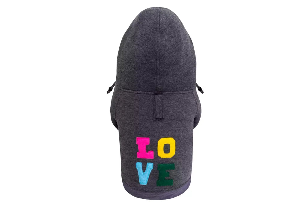 - Pet tear stain cleaning wipesBowl and Bone Love Graphite Dog Hoodie
