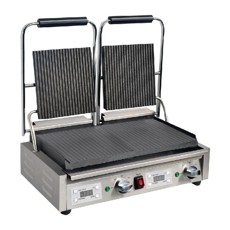 - Chinchilla cooling ice nest ceramic plateApuro Double Contact Grill Ribbed Top Plates with Timer