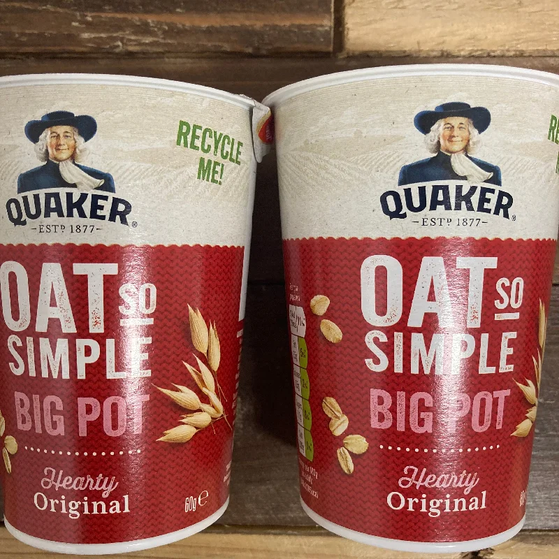 - Air box TSA certified check-in4x Quaker Oat So Simple Original BIG Pots (4x60g)
