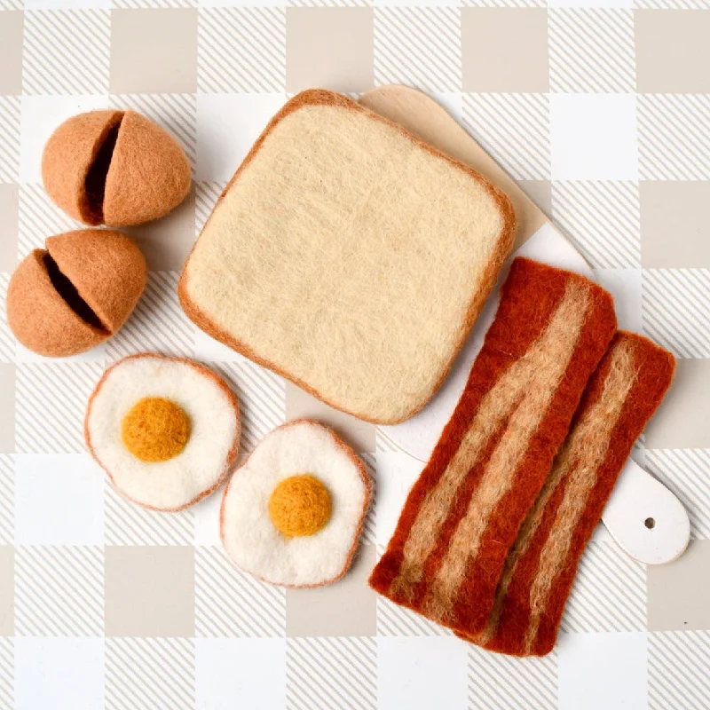 - Dog anti-slip matFelt Food Bacon and Eggs Breakfast Set
