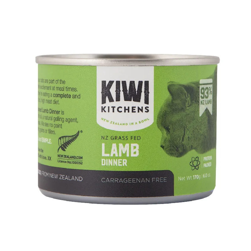    - Cat food for spayed/neutered cats  Kiwi Kitchens Lamb Dinner Adult Wet Cat Food