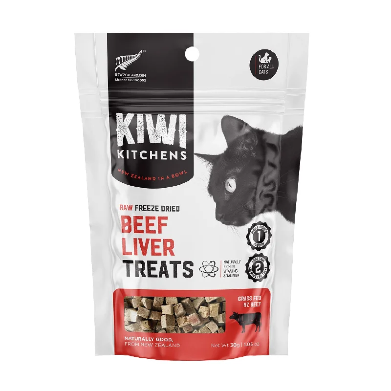    - High-protein cat food  Kiwi Kitchens Raw Freeze Dried Beef Liver Cat Treats 30g