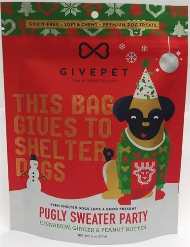 - Organic cotton dog bibsGive Pet Holiday Pugly Sweater 6oz