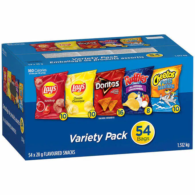 - Organic cotton dog bibsFrito-Lay Flavoured Snacks, Variety Pack, 54 × 28 g
