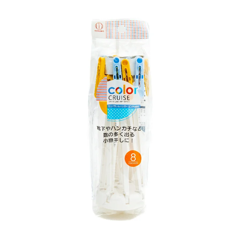 ---Kokubo Color Cruise Laundry Drying Hanger with 8 Pinches