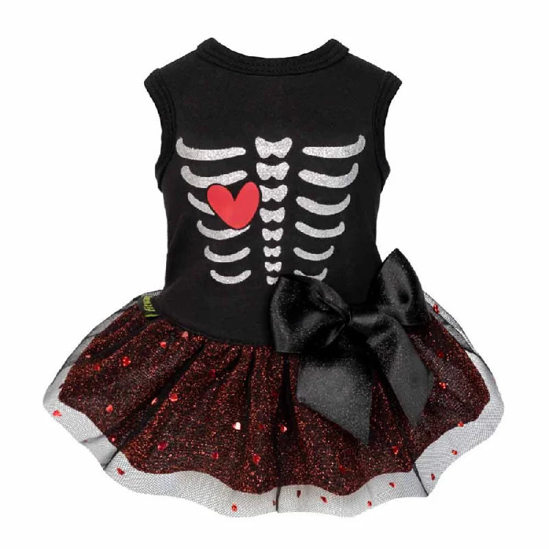 - Dog heart rate monitoring collarHalloween Skeleton Dog Dress