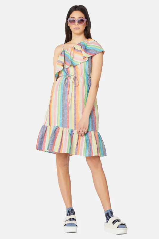 - Pet tear stain cleaning wipesPrismatic Stripe Dress