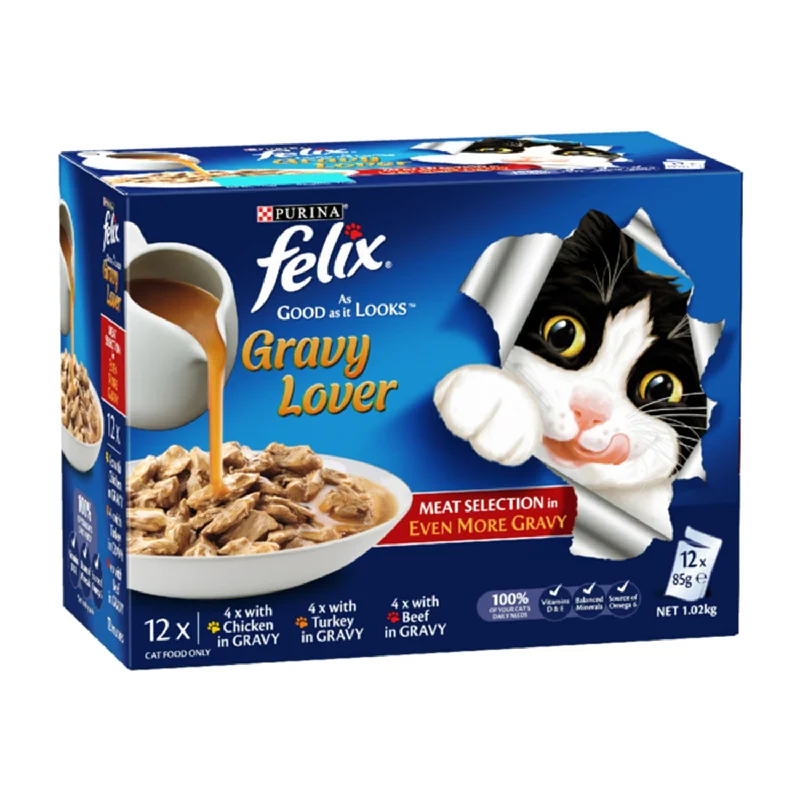 - Where to buy imported cat food Felix Gravy Lovers Meat Selection Adult Wet Cat Food Pouches 12x85g - Where to buy imported cat food Felix Gravy Lovers Meat Selection Adult Wet Cat Food Pouches 12x85g