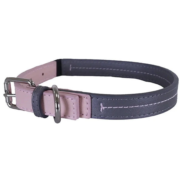 - Pet tear stain cleaning wipesLuxury Leather Collar Baby Pink/Grey 18 - 22"