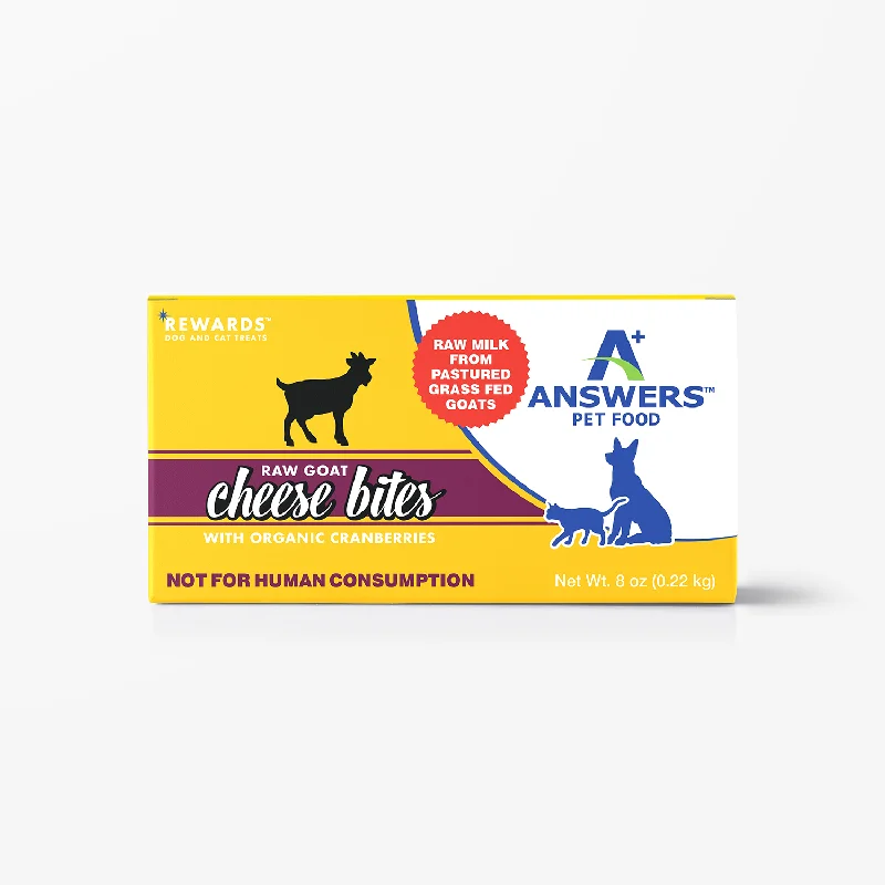 - Natural latex pet mattressAnswers RewardsTM Raw Goat Cheese – Organic Cranberries