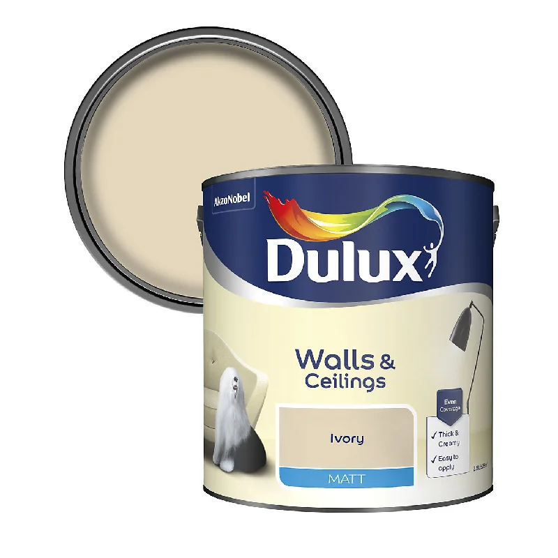 - Organic cotton dog bibsDulux Matt Emulsion Paint For Walls And Ceilings - Ivory 2.5 Litres