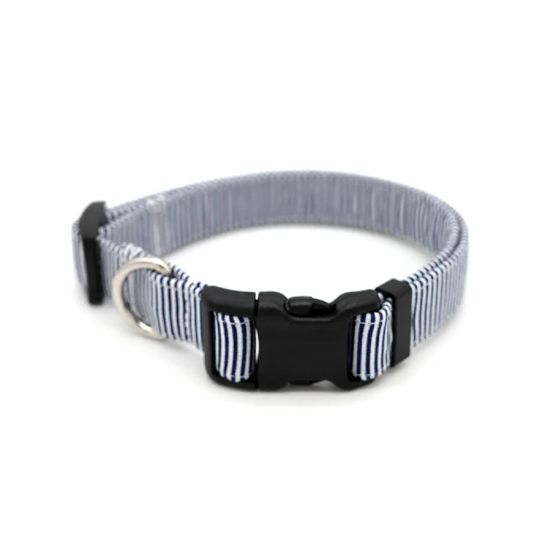  . **Dog toy sound ball**Navy Pinstripe Dog Collar