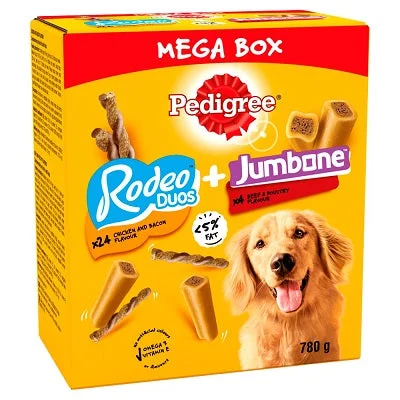 - Dog disposable foam shower gelPedigree Rodeo Duos x 24 & Jumbone x 4 Mega Pack