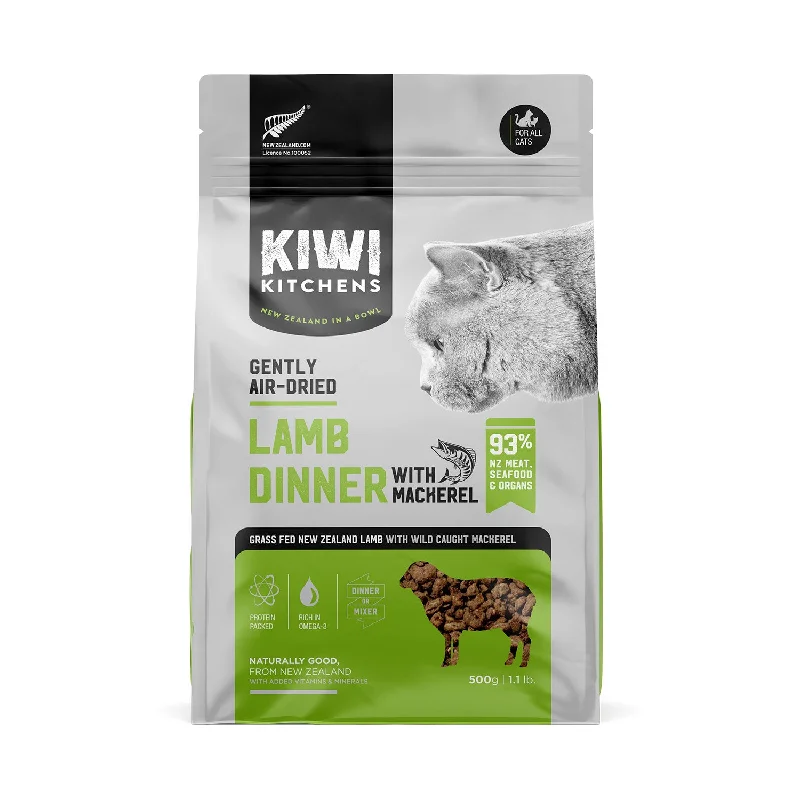    - Kitten food  Kiwi Kitchens Air Dried Lamb Dinner with Mackerel Adult Cat Food 500g