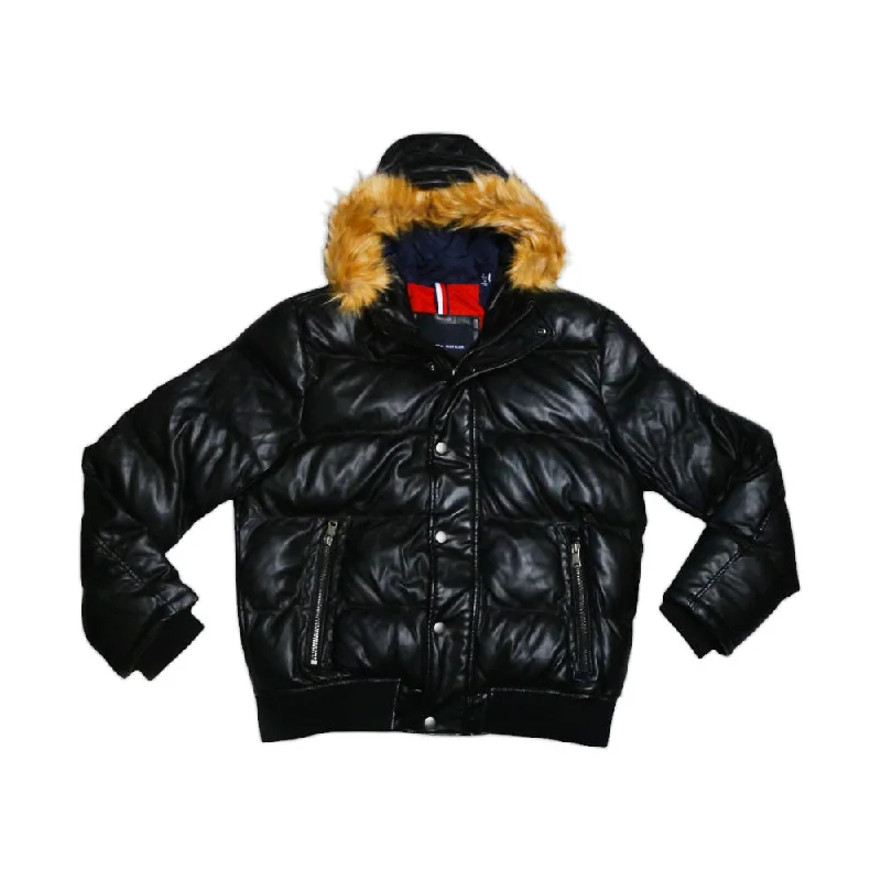 ---TH.MEN L/S BOMBER LEATHER JACKET 150AU263 BLK L (IRW)