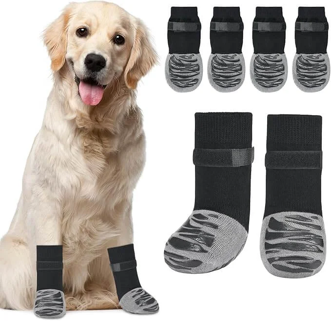 - Degradable pet feces bagKUTKUT 4Pcs Non-Slip Dog Socks for Indoor Flooring to More Grip Dog Grip Socks of Senior Dogs Indoor Outdoor Adjustable Dog Paw Protectors for Injury Tiger Stripe ()