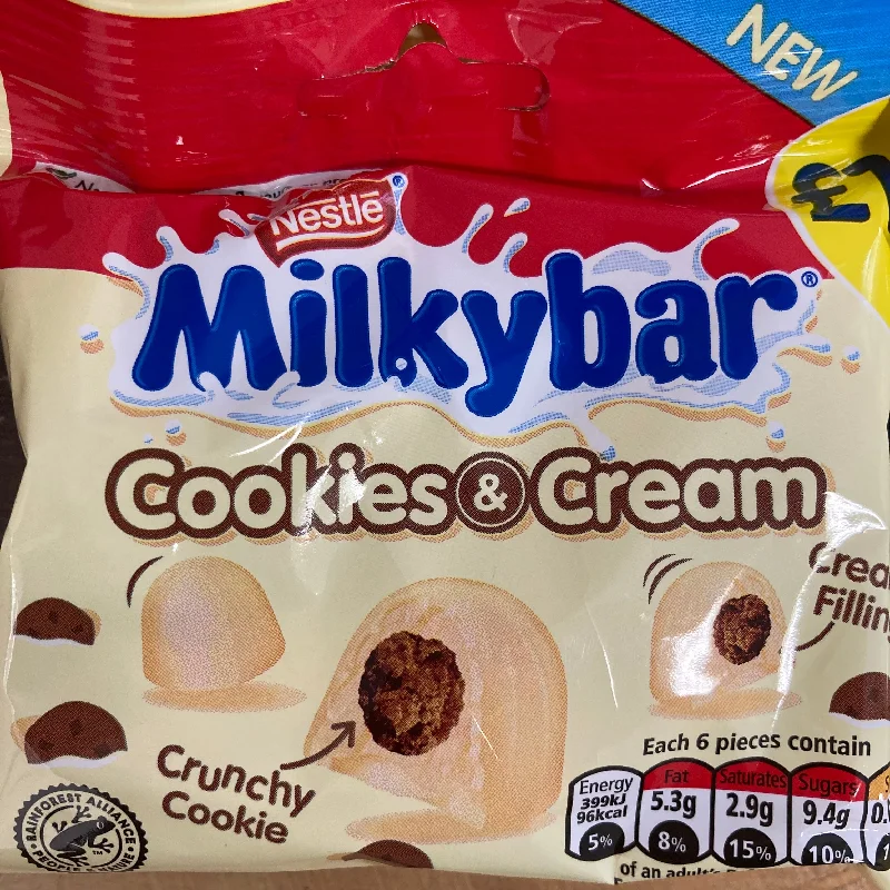 - Summer pet ice mat4x Milkybar Cookies & Cream White Chocolate Bites Sharing Bags (4x73g) - Summer pet ice mat4x Milkybar Cookies & Cream White Chocolate Bites Sharing Bags (4x73g)