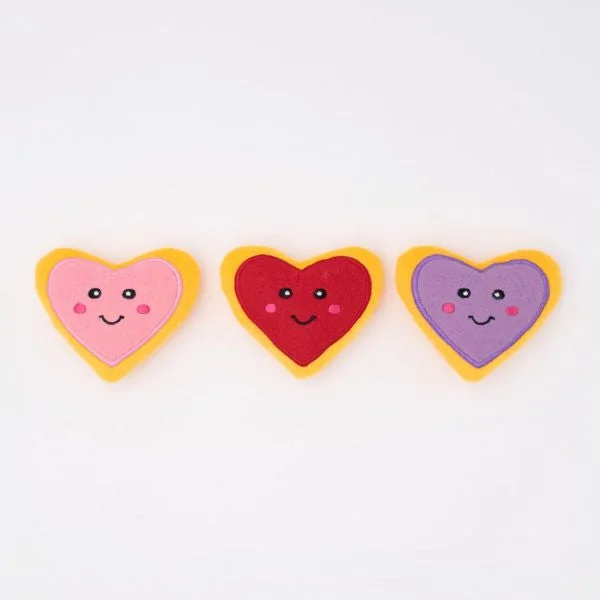 - Winter warm clothes for short-haired dogsZippy Paws Valentines Miniz Heart Cookies 3 Pack - Winter warm clothes for short-haired dogsZippy Paws Valentines Miniz Heart Cookies 3 Pack