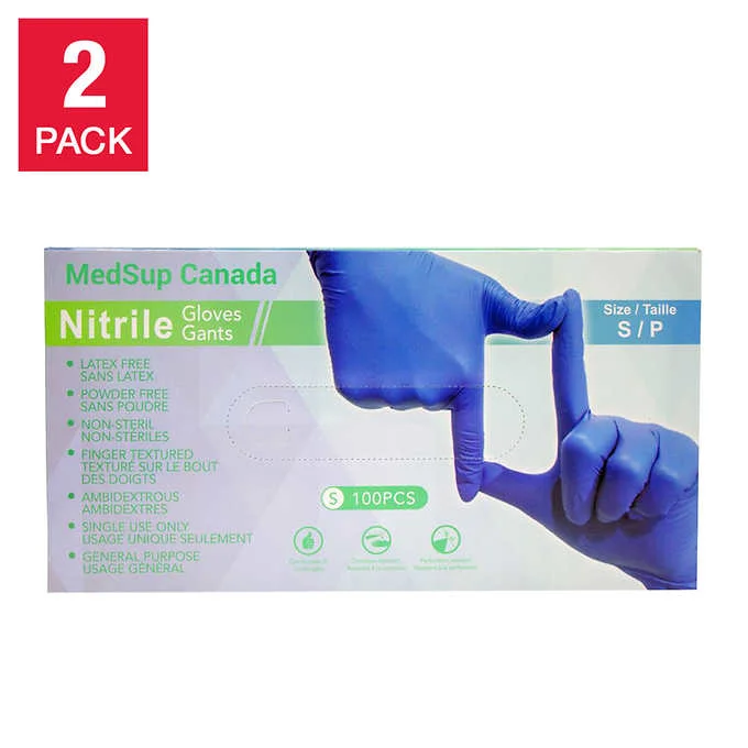 - Air box TSA certified check-inMedsup Nitrile Gloves, 2-pack, 100 count, Small