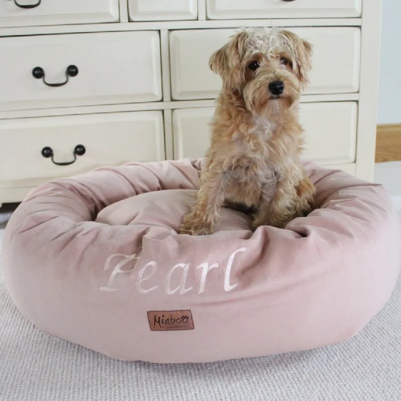 - ​​Pet toys under    yuanPersonalised Donut Dog Bed In Blush Pink Velvet