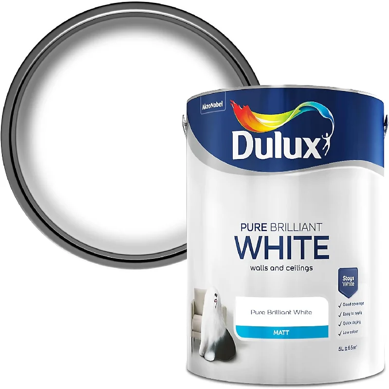 - Dog disposable foam shower gelDulux Walls & Ceilings Matt Emulsion Paint - Pure Brilliant White - 5L