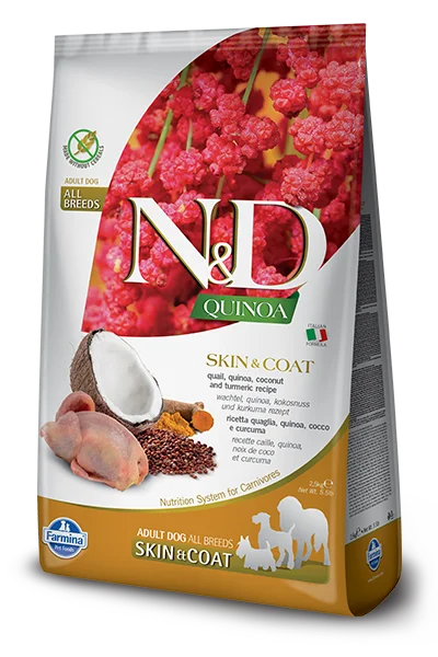 ---Farmina N&D K9 GF Quinoa Skin Coat Quail (15.4lb)