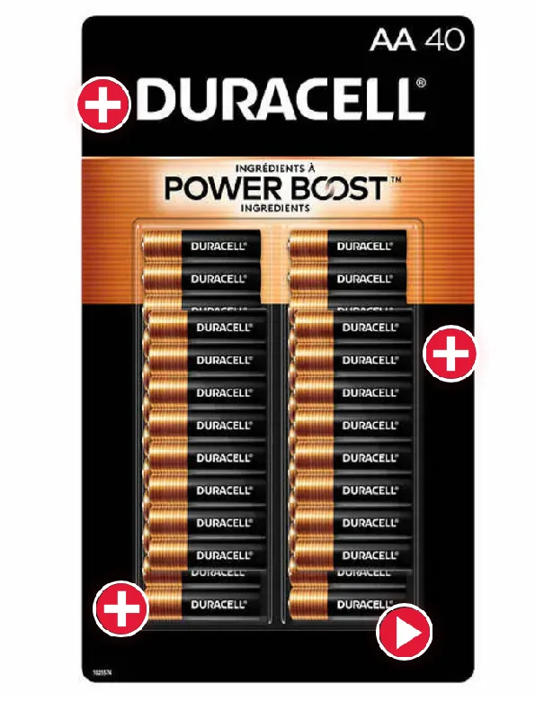 ---Duracell CopperTop AA Batteries with Power Boost Ingredients, 40 count