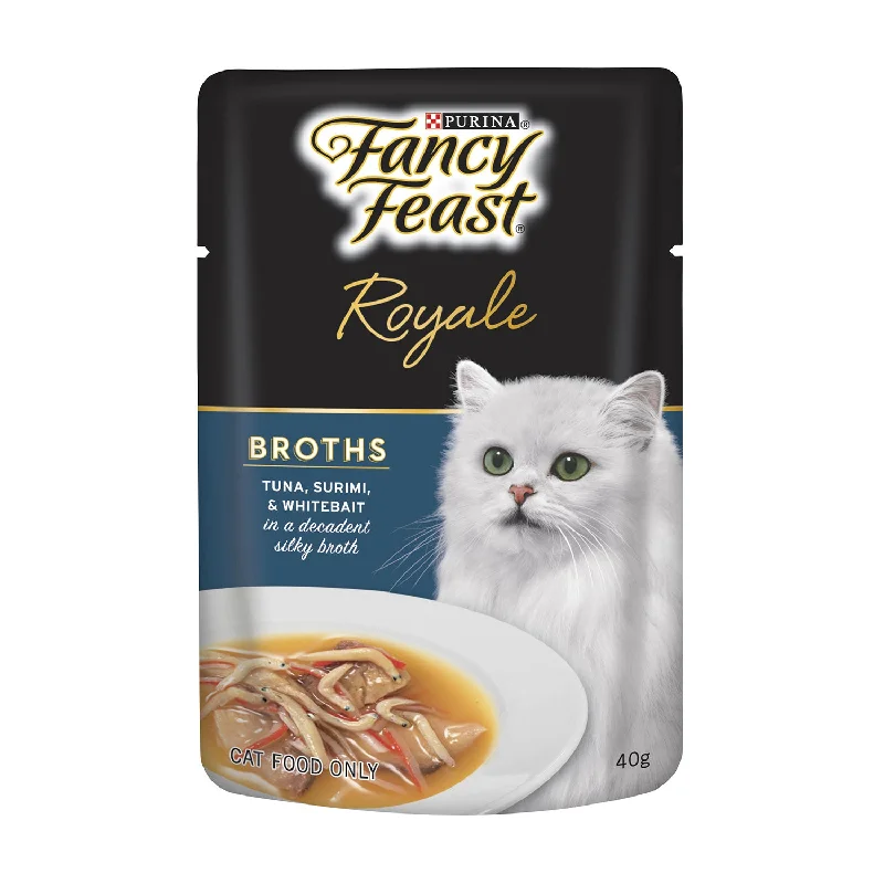 - Purina Pro Plan cat food palatability Fancy Feast Royale Tuna, Surimi & Whitebait Broth Adult Wet Cat Food 40g - Purina Pro Plan cat food palatability Fancy Feast Royale Tuna, Surimi & Whitebait Broth Adult Wet Cat Food 40g