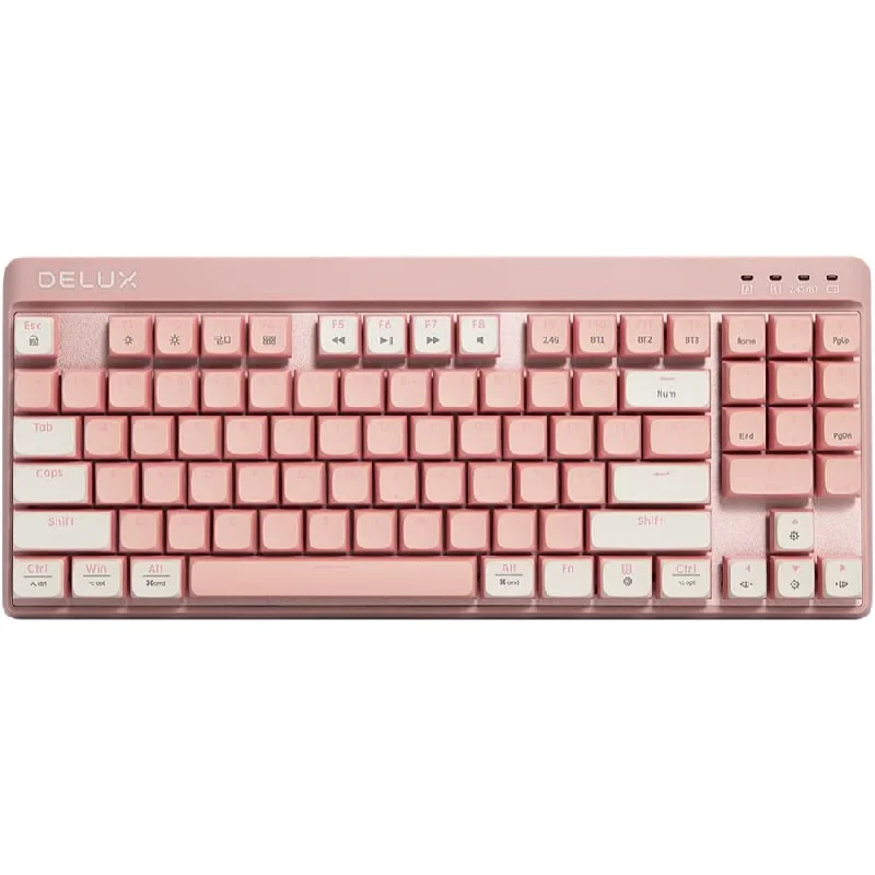 - Rabbit grass rack to prevent waste food boxDelux KM18DB Wireless Bluetooth Mechanical Gaming Keyboard (Pink) - Rabbit grass rack to prevent waste food boxDelux KM18DB Wireless Bluetooth Mechanical Gaming Keyboard (Pink)