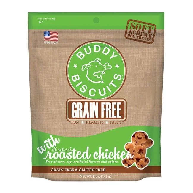 ---Cloud Star Buddy Biscuits Grain Free Soft and Chewy Roasted Chicken Dog Treats