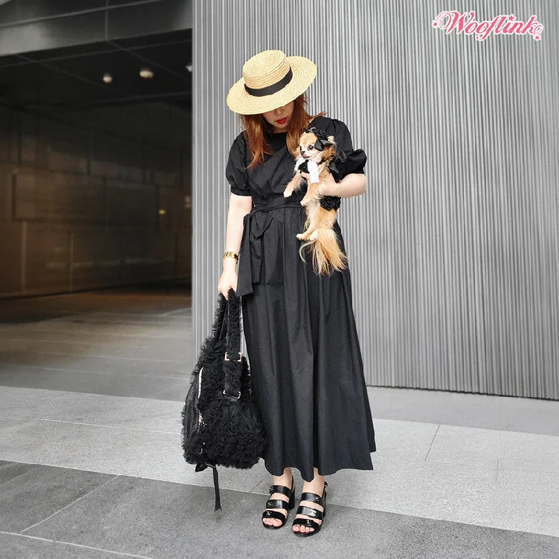 Cat clothesWooflink So Very Chic Dress For Mom in Black