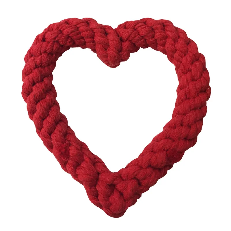 - Organic cotton dog bibsHeart Rope Dog Toy