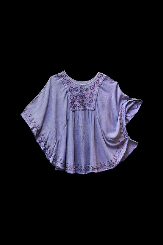 - ​​Christmas pet Christmas clothingAcid Wash Embroidered Poncho Top