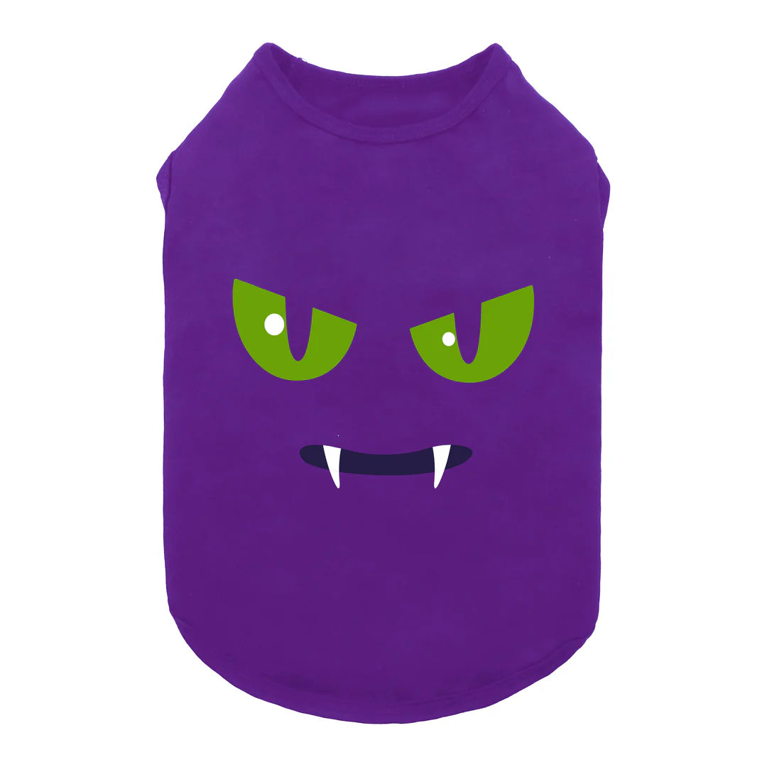 Pet cartoon pattern clothesHalloween Purple Cat Shirt