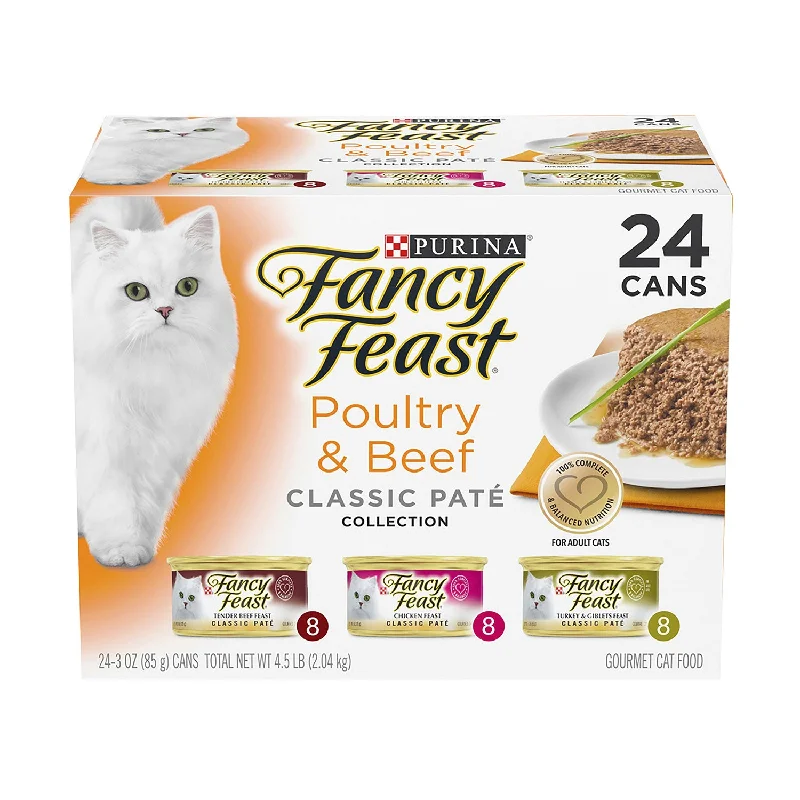 - Fish-based cat food Fancy Feast Variety Pack Poultry & Beef Classic Pate Adult Wet Cat Food 24x85g - Fish-based cat food Fancy Feast Variety Pack Poultry & Beef Classic Pate Adult Wet Cat Food 24x85g