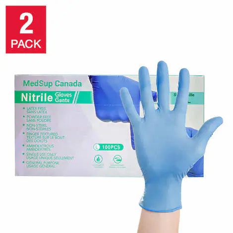 ---Medsup Nitrile Gloves, 2-pack, 100 count, Medium