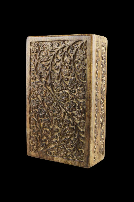 - Chinchilla cooling ice nest ceramic plateFloral Carved Wood Stash Box
