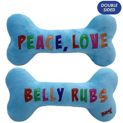 - Natural latex pet mattressLulubelle's Power Plush Peace Love Belly Rubs Bone