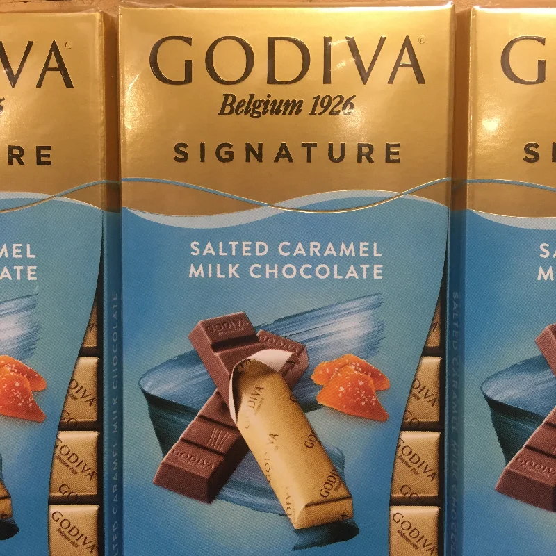 ---24x Godiva Milk Chocolate and Salted Caramel Mini Bars (3 Packs of 8 Bars)