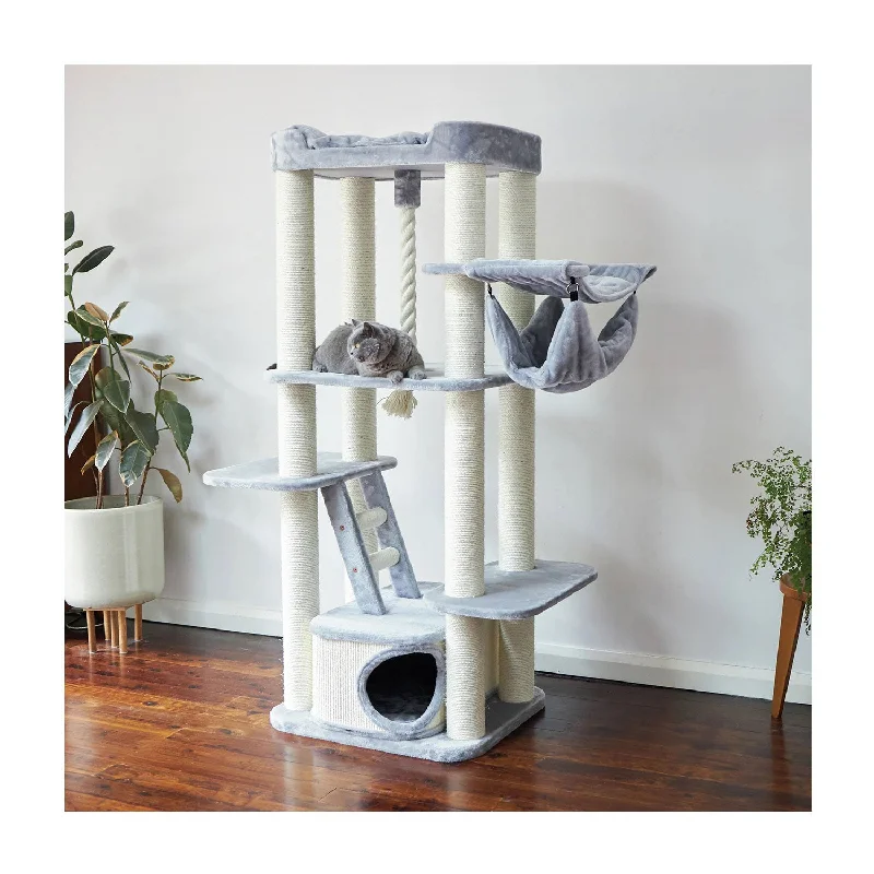  . **Price and Purchasing**  Kazoo 6 Level Climb Cat Scratch Furniture Cream and Ash