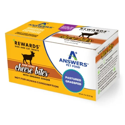 - Organic cotton dog bibsAnswers RewardsTM Raw Goat Cheese Bites – Organic Ginger