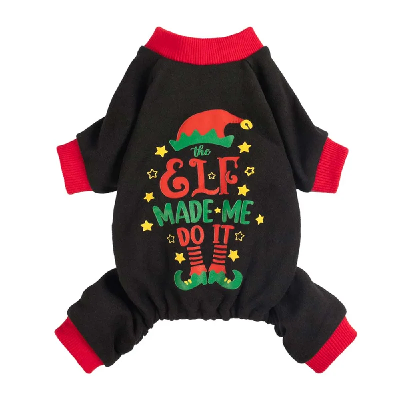 ---The Elf Made Me Do It Christmas Dog Pajamas