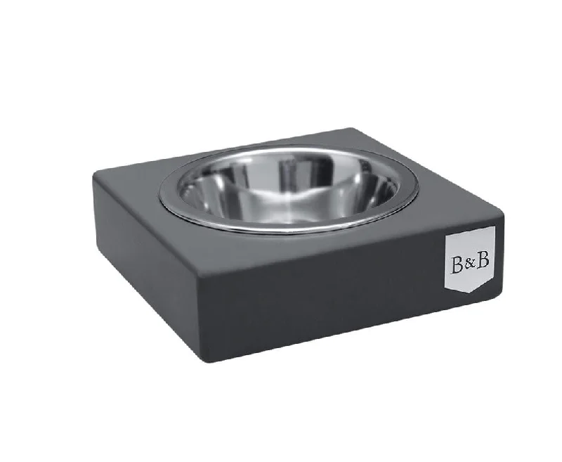 ---Bowl and Bone Graphite Single Dog Bowl